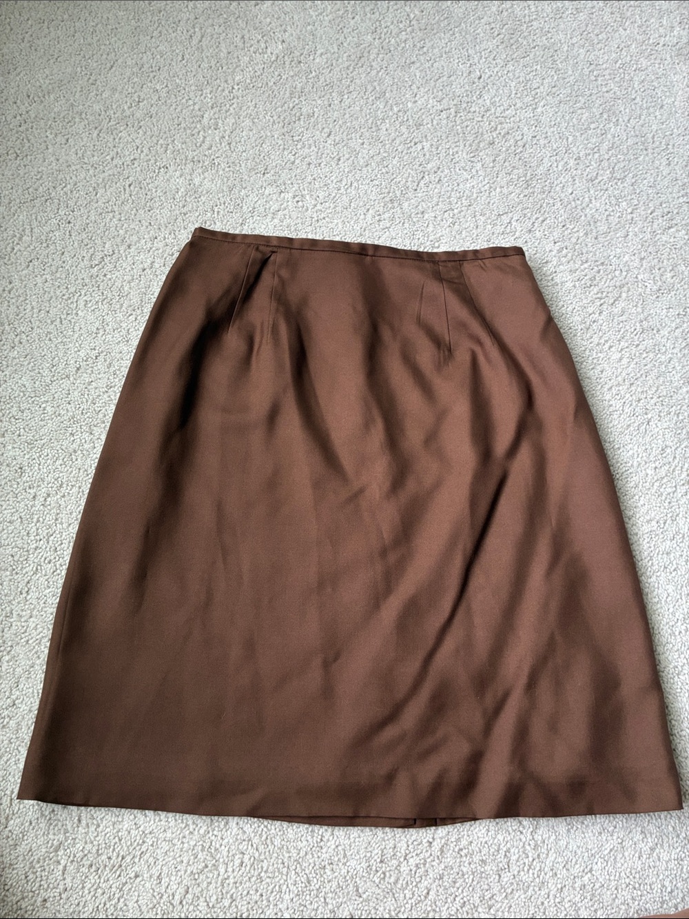 Pure Silk Amanda Smith Classic Brown A-Line Skirt size 10